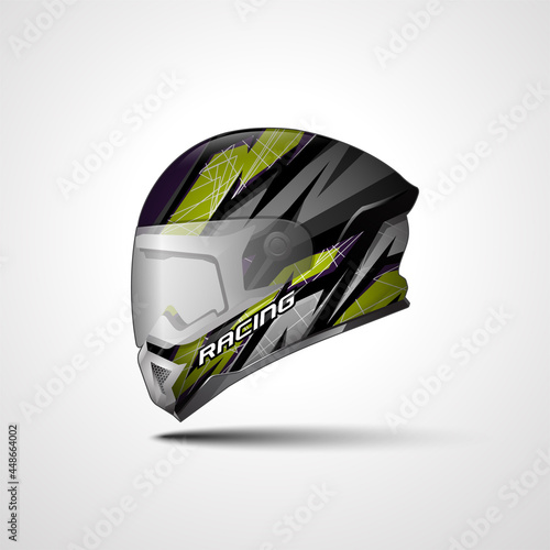 Racing Sport helmet wrap decal and vinyl sticker design for Sport Car and Motorcycle.