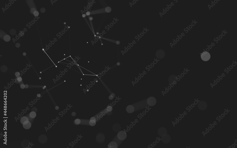 Abstract background. Molecules technology with polygonal shapes, connecting dots and lines. Connection structure. Big data visualization. Abstract background. Molecules technology with polygonal shapes, connecting dots and lines. Connection structure. Big data visualization.