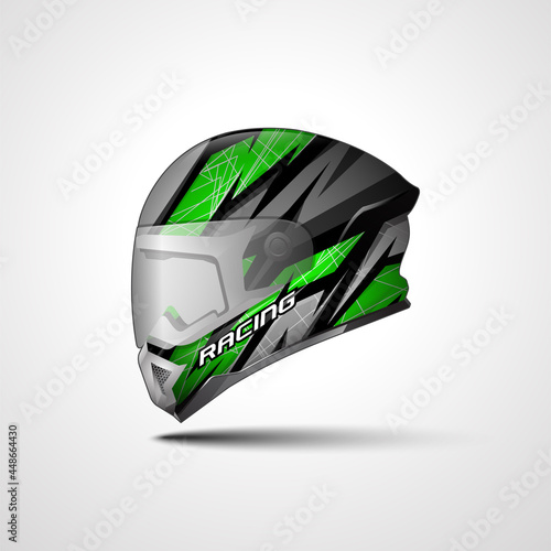 Racing Sport helmet wrap decal and vinyl sticker design for Sport Car and Motorcycle.