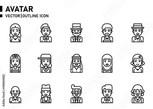 Avatar icon for website, application, printing, document, poster design, etc.