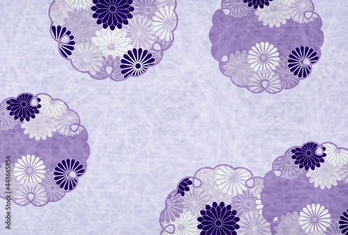 菊　喪中　はがき　背景