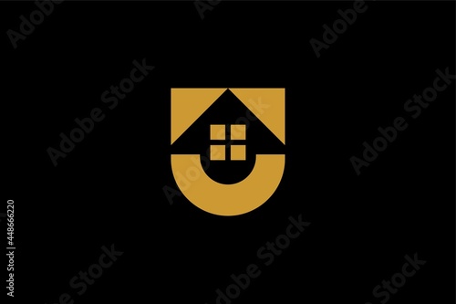 Free Download Home and letter U logo design vector. Real estate logo sign. - GFXLoad