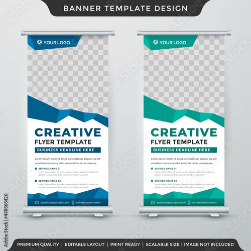 set of business stand banner template with abstract and creative  style