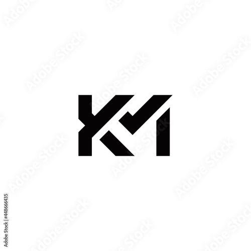 k m km initial logo design vector template photo
