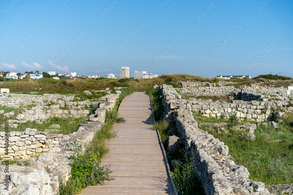 Landscape with a view of the ancient Chersonese in Sevastopol