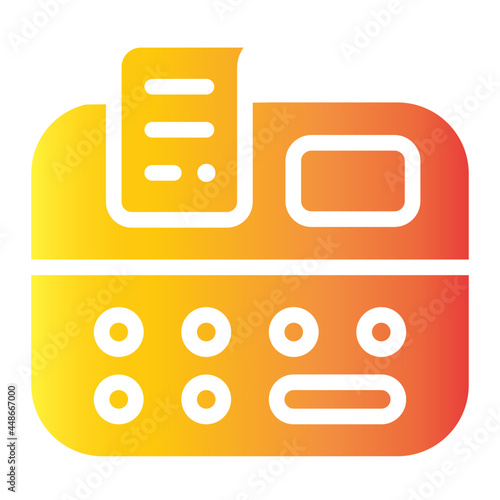 cash register flat gradient icon