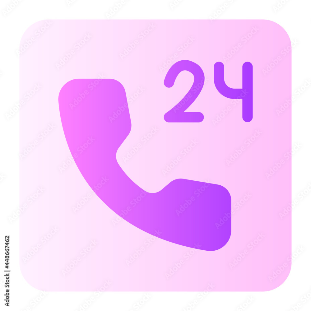 24 hours support flat gradient icon 24 hours support flat gradient icon