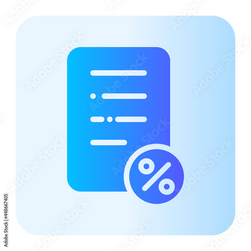 discount bill flat gradient icon