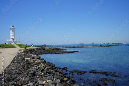 a beautiful landscape with lighthouse 