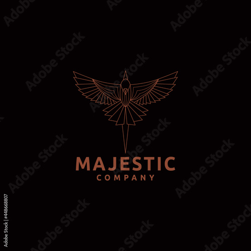 Majestic logo, phoenix logo template vector illustration