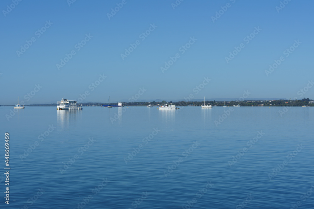 Boats on the calm waters of the bay