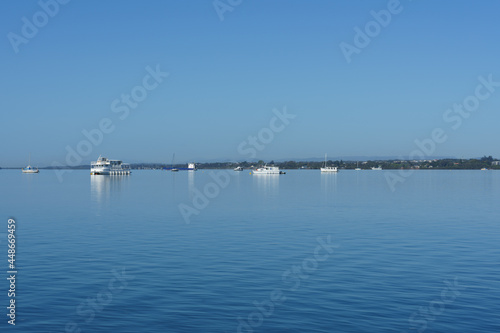 Boats on the calm waters of the bay