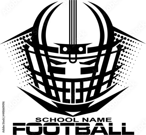 tribal football team design with helmet and facemask for school, college or league