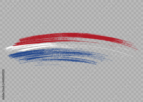 Netherlands flag with brush paint textured isolated  on png or transparent  background,Symbol of Netherlands,template for banner,advertising ,promote, design,vector,top gold medal winner sport country