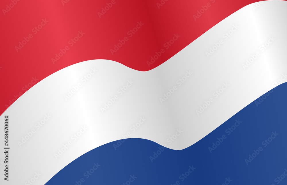 Fototapeta premium Waving flag of Netherlands isolated on png or transparent background,Symbol of Netherlands,template for banner,card,advertising ,promote,vector illustration top gold medal sport winner country
