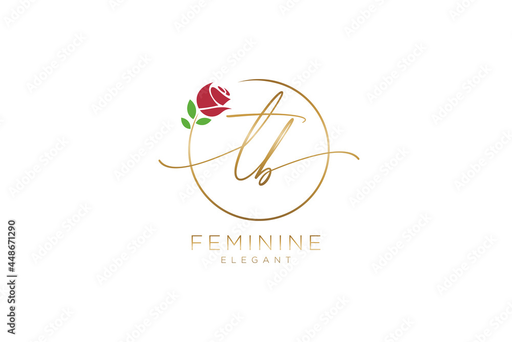 initial TB Feminine logo beauty monogram and elegant logo design ...