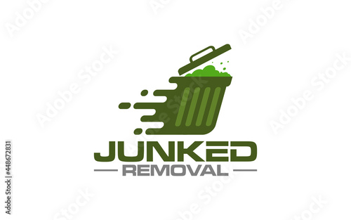 Illustration vector graphic of junk removal solution services logo design template