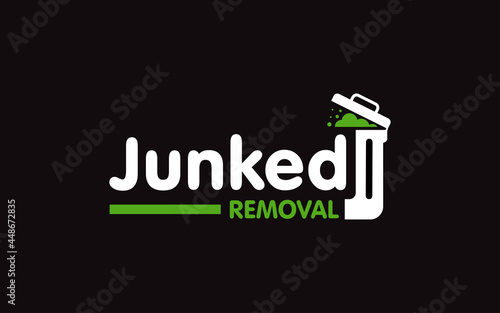Illustration vector graphic of junk removal solution services logo design template