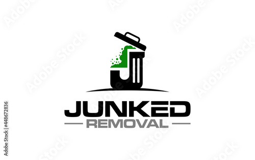 Illustration vector graphic of junk removal solution services logo design template