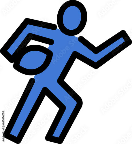 rugby color outline icon