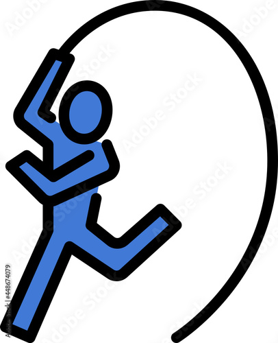 rhythmic gymnastics color outline icon