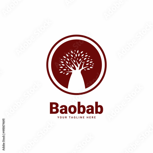 Carta da parati Baobab tree logo badge icon