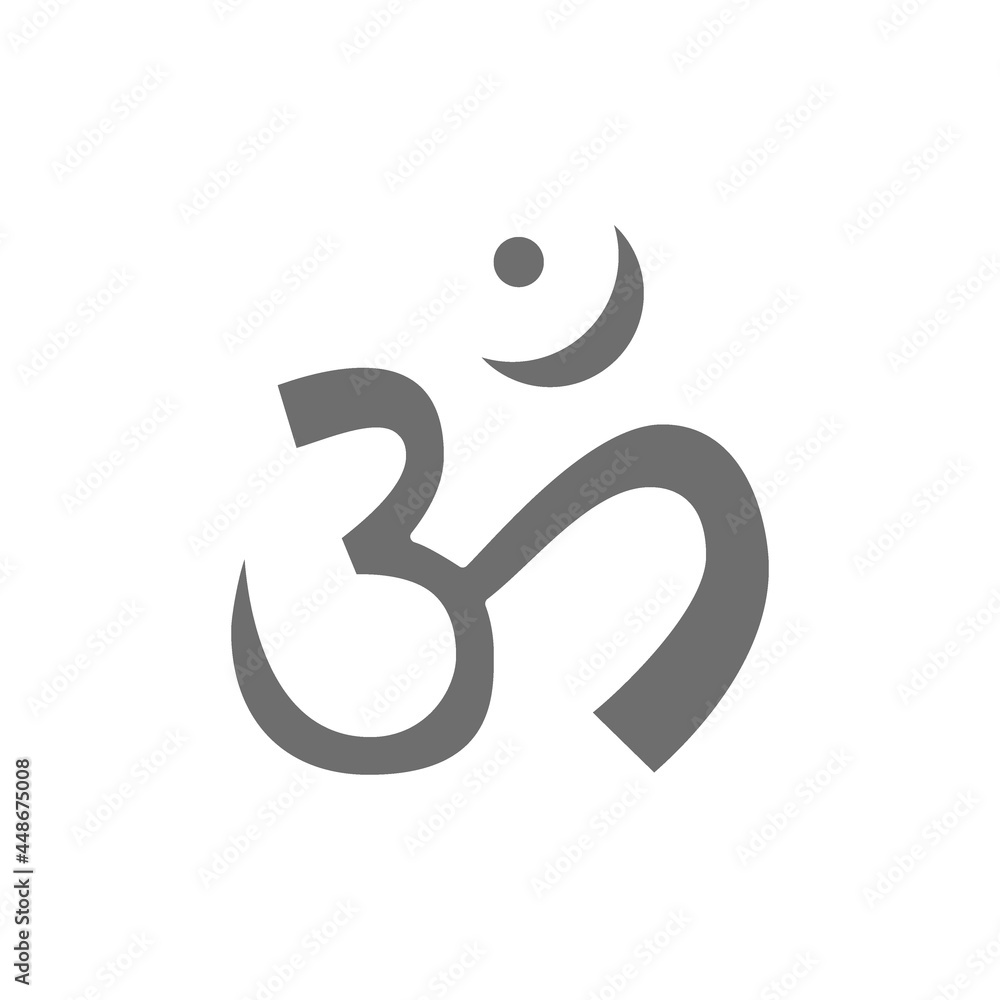 Om or Aum Indian sacred sound symbol, mantra grey icon. Om or Aum Indian sacred sound symbol, mantra grey icon.