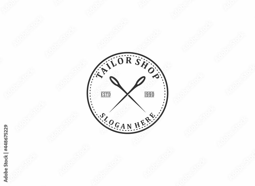 Sewing machine and fast tailoring clothes, logo template. Tailor shop in white background Sewing machine and fast tailoring clothes, logo template. Tailor shop in white background