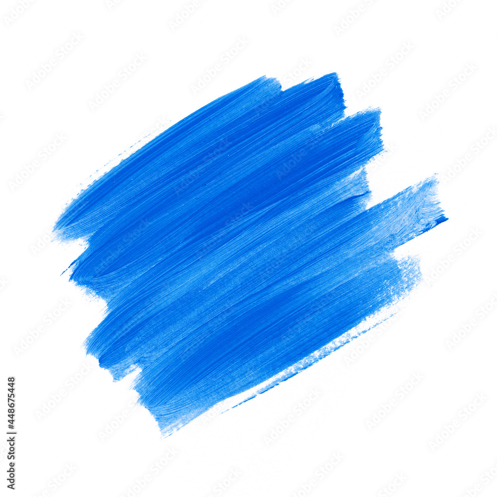 Fototapeta premium Blue acrylic brush stroke abstract background image. Creative hand drawing design for logo, headline and sale banner.