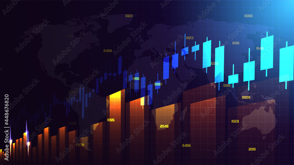 Stock and graph illustration background. 