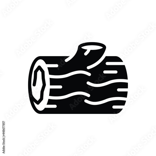 Black solid icon for wood 