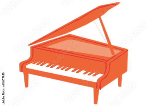One pink toy grand piano