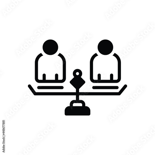 Black solid icon for equality