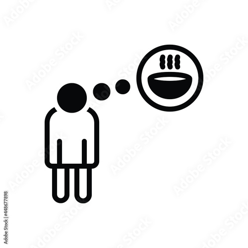 Black solid icon for hunger 