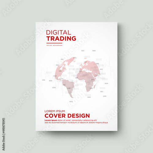 World economic digital trading cover background. 