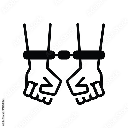 Black solid icon for caught