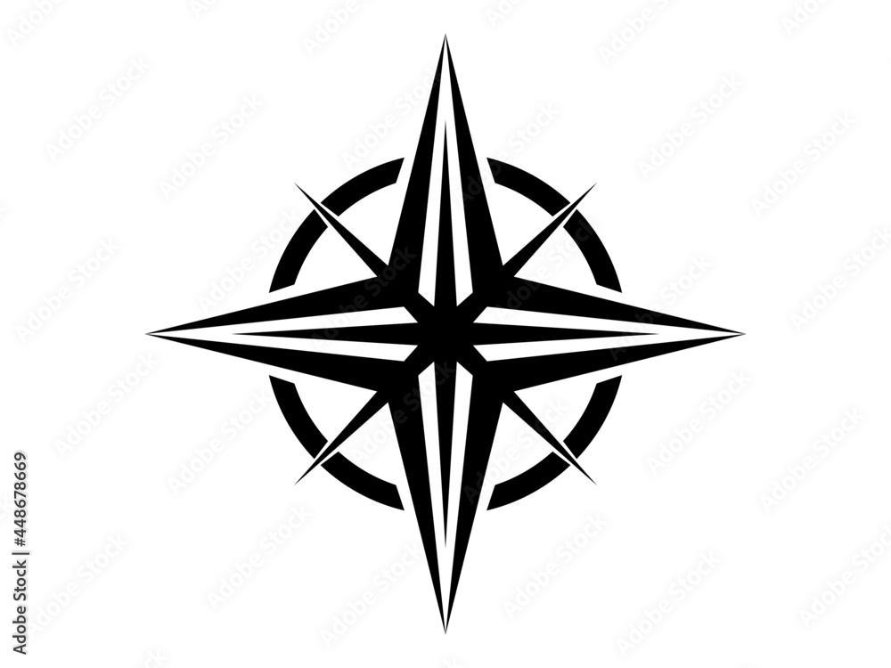 Flat compass direction illustration. Map symbol Flat compass direction illustration. Map symbol