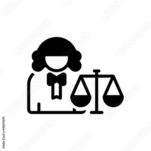 Black solid icon for lawyer