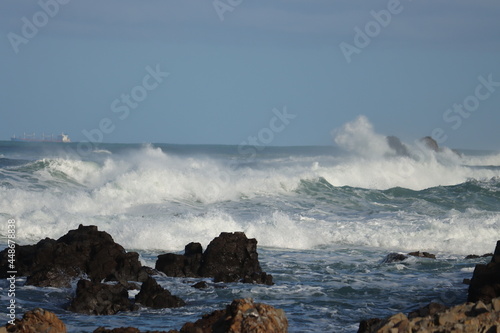 wave breaking on the rocks