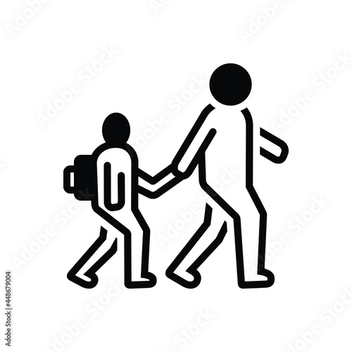 Black solid icon for accompany 