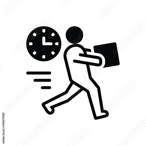 Black solid icon for immediate 