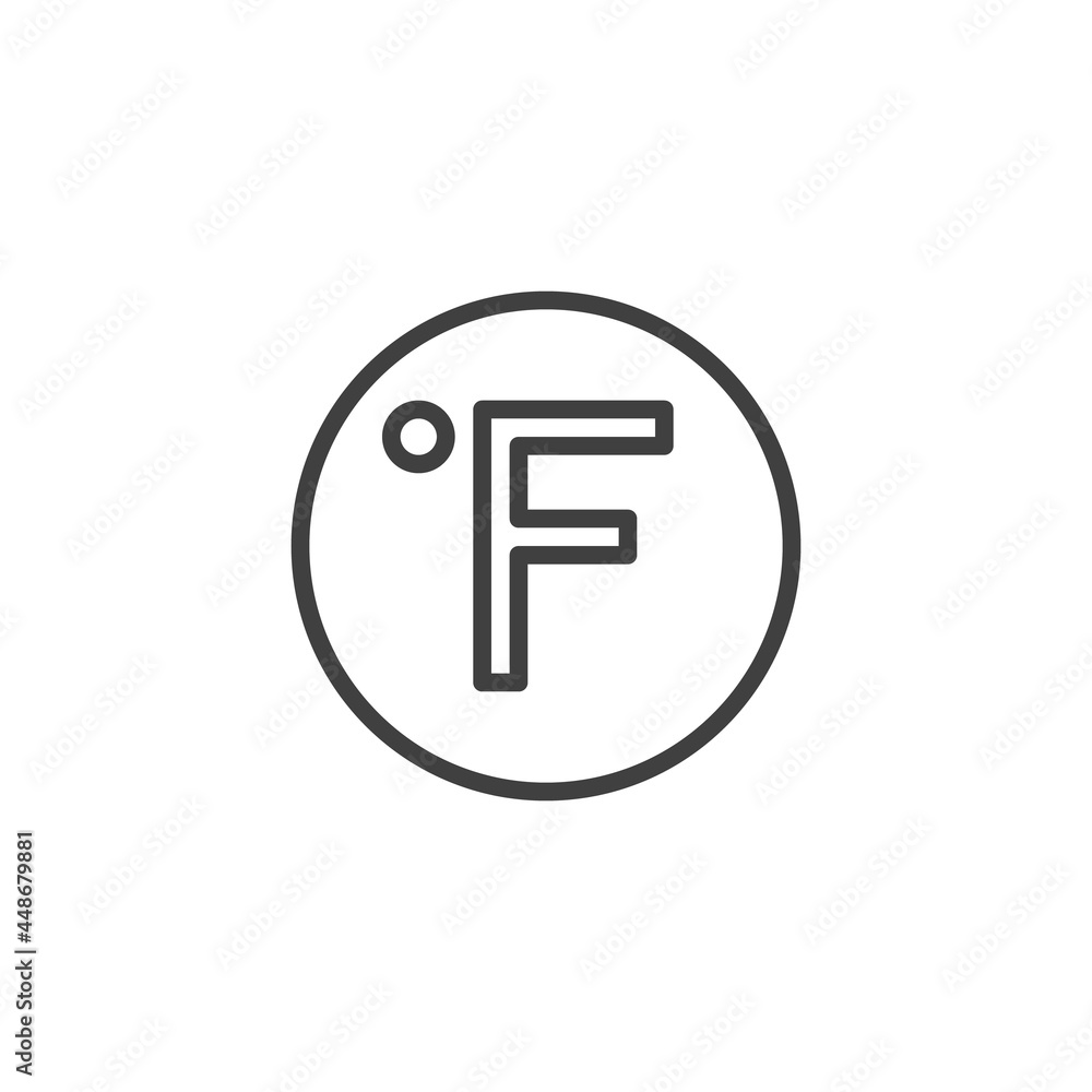 Fahrenheit degree line icon Fahrenheit degree line icon