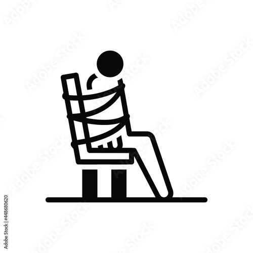 Black solid icon for victim