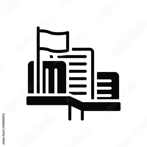 Black solid icon for headquarters