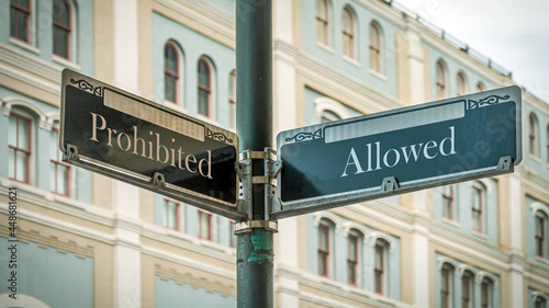 Street Sign to Allowed versus Prohibited