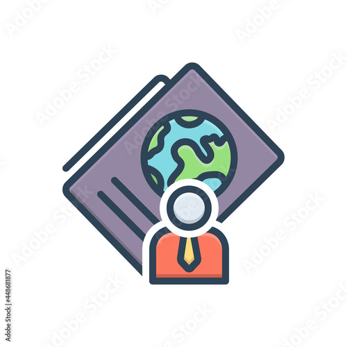 Color illustration icon for immigration 