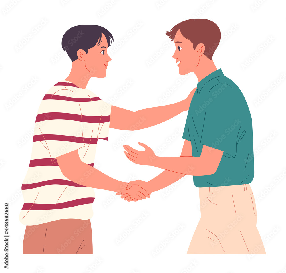 Two guys shaking hands when greeting each other Two guys shaking hands when greeting each other