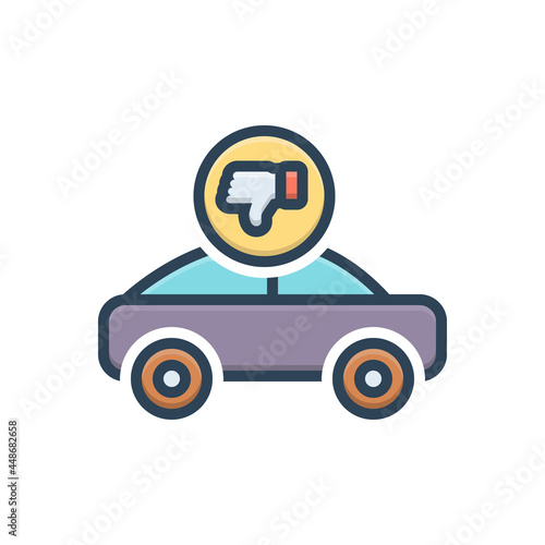 Color illustration icon for unlikely 