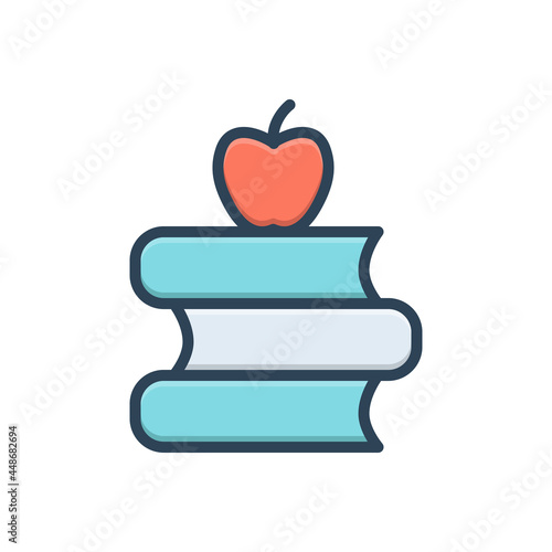 Color illustration icon for education 