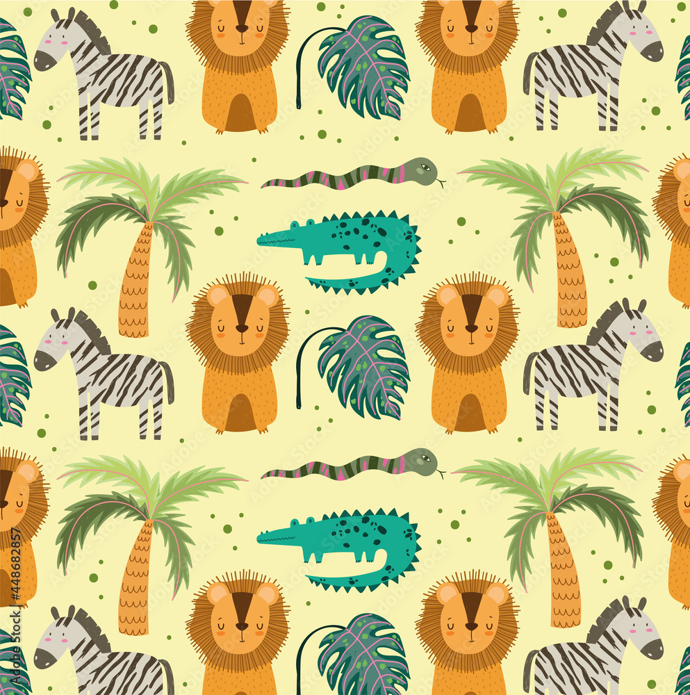 Obraz premium cute jungle animals